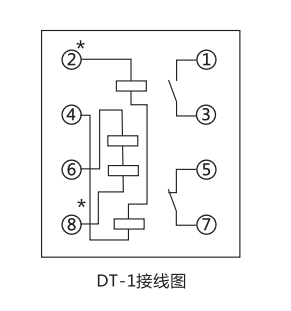DT-1/200同步檢查繼電器內部接線及外部接線圖